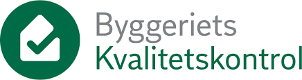 Logo for Byggeriets Kvalitetskontrol med grønt ikon